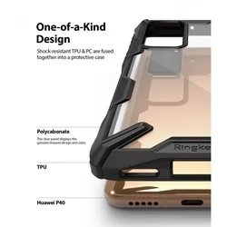 Huawei P40 Telefontok - Ringke Fusion X fekete terepmintás ütésálló tok-2