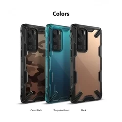 Huawei P40 Telefontok - Ringke Fusion X fekete terepmintás ütésálló tok-5