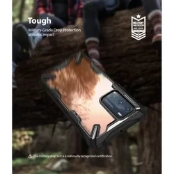 Huawei P40 Telefontok - Ringke Fusion X fekete terepmintás ütésálló tok-6
