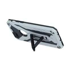 Telefontok Samsung Galaxy J6 2018 - Defender Stand ezüst ütésálló, kitámasztható hátlap tok-1