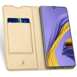 Samsung Galaxy S20 Plus Telefontok - Dux Ducis arany flipcover tok-2