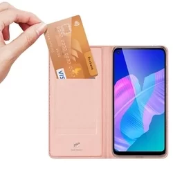 Telefontok Huawei P40 Lite E - Dux Ducis rosegold flipcover tok-1