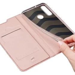 Telefontok Huawei P40 Lite E - Dux Ducis rosegold flipcover tok-6