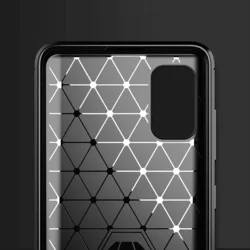 Samsung Galaxy A41 Telefontok - Forcell CARBON fekete szilikon tok-1