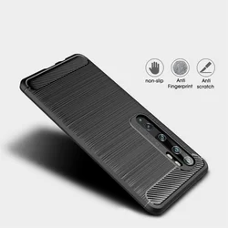 Xiaomi Mi Note 10 / Mi Note 10 Pro Telefontok - Carbon fekete szilikon tok-1