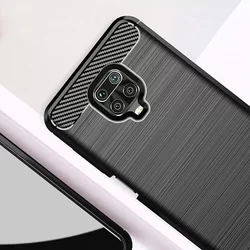 Xiaomi Redmi Note 9 Pro Max Telefontok - Carbon Fiber fekete szilikon tok-4