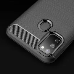 Samsung Galaxy M21 / M30s Telefontok - CARBON fekete szilikon tok-3