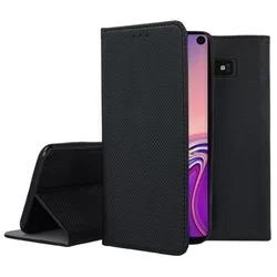 Samsung Galaxy S10e Telefontok - fekete mágneses szilikon keretes könyvtok-3
