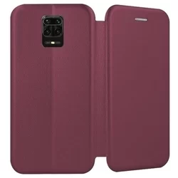 Xiaomi Redmi Note 9 Pro Max Telefontok - Smart Diva burgundi mágneses könyvtok-2