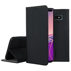 Samsung Galaxy S10+ (S10 Plus) Telefontok - fekete mágneses szilikon keretes könyvtok-2