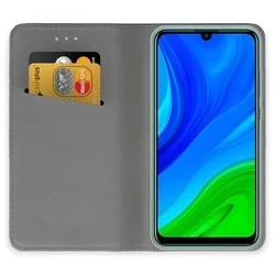 Huawei P Smart 2020 Telefontok - kék mágneses szilikon keretes könyvtok-1