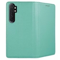 Xiaomi Mi Note 10 Lite Telefontok - menta mágneses szilikon keretes könyvtok-3