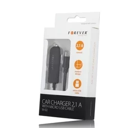 Forever M-02 Autós töltő - fekete micro USB szivartöltő, 1A-1