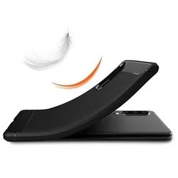 Huawei P30 Telefontok - Fiber Forcell Carbon fekete szilikon tok-2