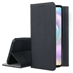 Huawei P30 Telefontok - fekete mágneses szilikon keretes könyvtok-2