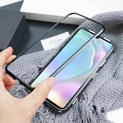 Telefontok Huawei P30 - mágnesesen záródó hátlaptok fekete fém kerettel és átlátszó hátlappal-5