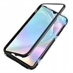 Telefontok Huawei P30 - mágnesesen záródó hátlaptok fekete fém kerettel és átlátszó hátlappal-6