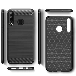 Huawei Y6p Telefontok - Carbon fiber fekete szilikon tok-3
