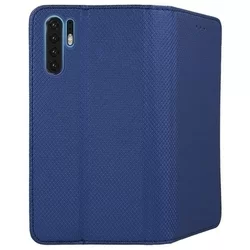 Huawei P30 Pro Telefontok - sötétkék mágneses átlátszó szilikon keretes könyvtok-3
