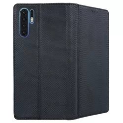 Huawei P30 Pro Telefontok -fekete mágneses átlátszó szilikon keretes könyvtok-2