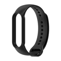 Okosóra szilikon szíj - Xiaomi Mi Band 5/6 - fekete szilikon-1