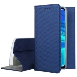 Huawei P Smart 2019 / Honor 10 Lite Telefontok - kék mágneses szilikon keretes könyvtok-1