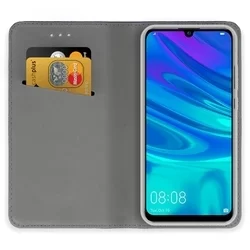 Huawei P Smart 2019 / Honor 10 Lite Telefontok - kék mágneses szilikon keretes könyvtok-3