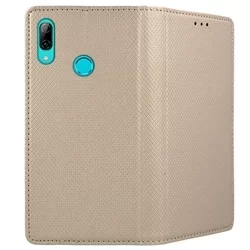 Huawei P Smart 2019 / Honor 10 Lite Telefontok - arany mágneses szilikon keretes könyvtok-3