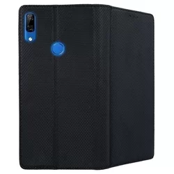 Huawei P Smart Z / Honor 9X Telefontok - fekete mágneses szilikon keretes könyvtok-2