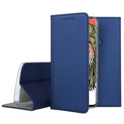 Huawei P Smart Z / Honor 9X Telefontok - kék mágneses szilikon keretes könyvtok-1