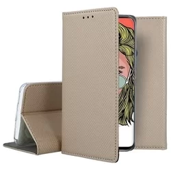 Huawei P Smart Z / Honor 9X Telefontok - arany mágneses szilikon keretes könyvtok-2