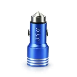 BLUN CC-DAQ02 Autós töltő - kék 2USB 3.1A fém szivartöltőfej-3