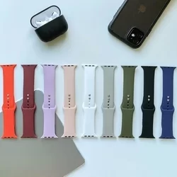 Okosóra szilikon szíj - Apple Watch Series 4/5/6/7/8/9/Ultra (42 / 44 / 45 / 49 mm) - TECH-PROTECT SOFTBAND Fekete szilikon szíj-1