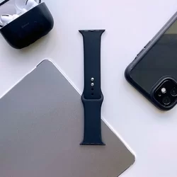 Okosóra szilikon szíj - Apple Watch Series 4/5/6/7/8/9/Ultra (42 / 44 / 45 / 49 mm) - TECH-PROTECT SOFTBAND Fekete szilikon szíj-2