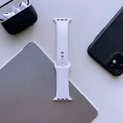 Okosóra szilikon szíj - Apple Watch Series 1/2/3 (42mm-44mm) - TECH-PROTECT SOFTBAND Fehér szilikon szíj-1