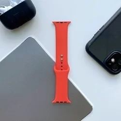 Okosóra szilikon szíj - Apple Watch Series 4/5/6/7/8/9/SE (38mm-40mm) - TECH-PROTECT SOFTBAND Piros szilikon szíj-1