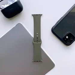 Okosóra szilikon szíj - Apple Watch Series 1/2/3 (38mm-40mm) - TECH-PROTECT SOFTBAND Katonai zöld szilikon szíj-2