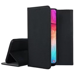 Samsung Galaxy A50s Telefontok - fekete mágneses szilikon keretes könyvtok-2