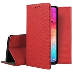 Samsung Galaxy A50s Telefontok - piros mágneses szilikon keretes könyvtok-3