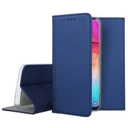 Samsung Galaxy A50 Telefontok - kék mágneses szilikon keretes könyvtok-2
