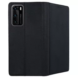Huawei P40 Pro Telefontok- fekete mágneses szilikon keretes könyvtok-2