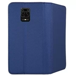 Xiaomi Redmi Note 9 Pro Max Telefontok - kék mágneses szilikon keretes könyvtok-3