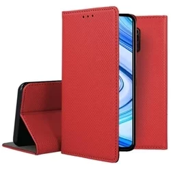 Xiaomi Redmi Note 9 Pro Max Telefontok - piros mágneses szilikon keretes könyvtok-2