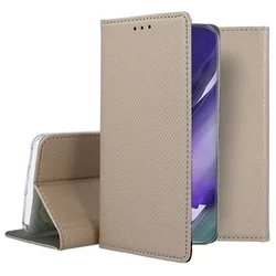 Samsung Galaxy Note20 Ultra Telefontok - arany mágneses szilikon keretes könyvtok-3