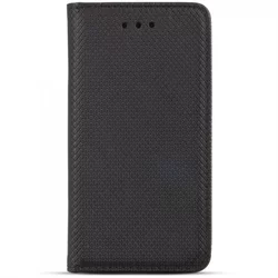 Huawei P Smart (2018) Telefontok - fekete mágneses szilikon keretes könyvtok-1