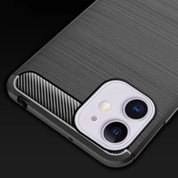 iPhone 12 mini Telefontok - Forcell CARBON fekete szilikon tok-3