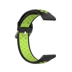 Samsung Galaxy Watch 3 (41 mm) okosóra szíj - fekete-lime szilikon szíj-1
