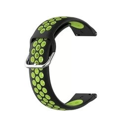 Samsung Galaxy Watch 3 (41 mm) okosóra szíj - fekete-lime szilikon szíj-2