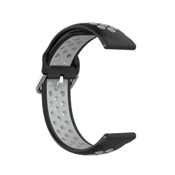 Samsung Galaxy Watch 3 (41 mm) okosóra szíj - fekete-szürke szilikon szíj-1