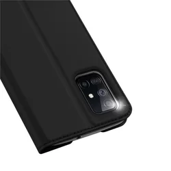 Telefontok Samsung Galaxy M51 - Dux Ducis fekete flipcover tok-1